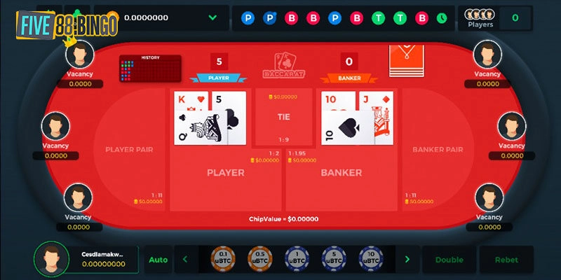 Cách chơi Baccarat Five88